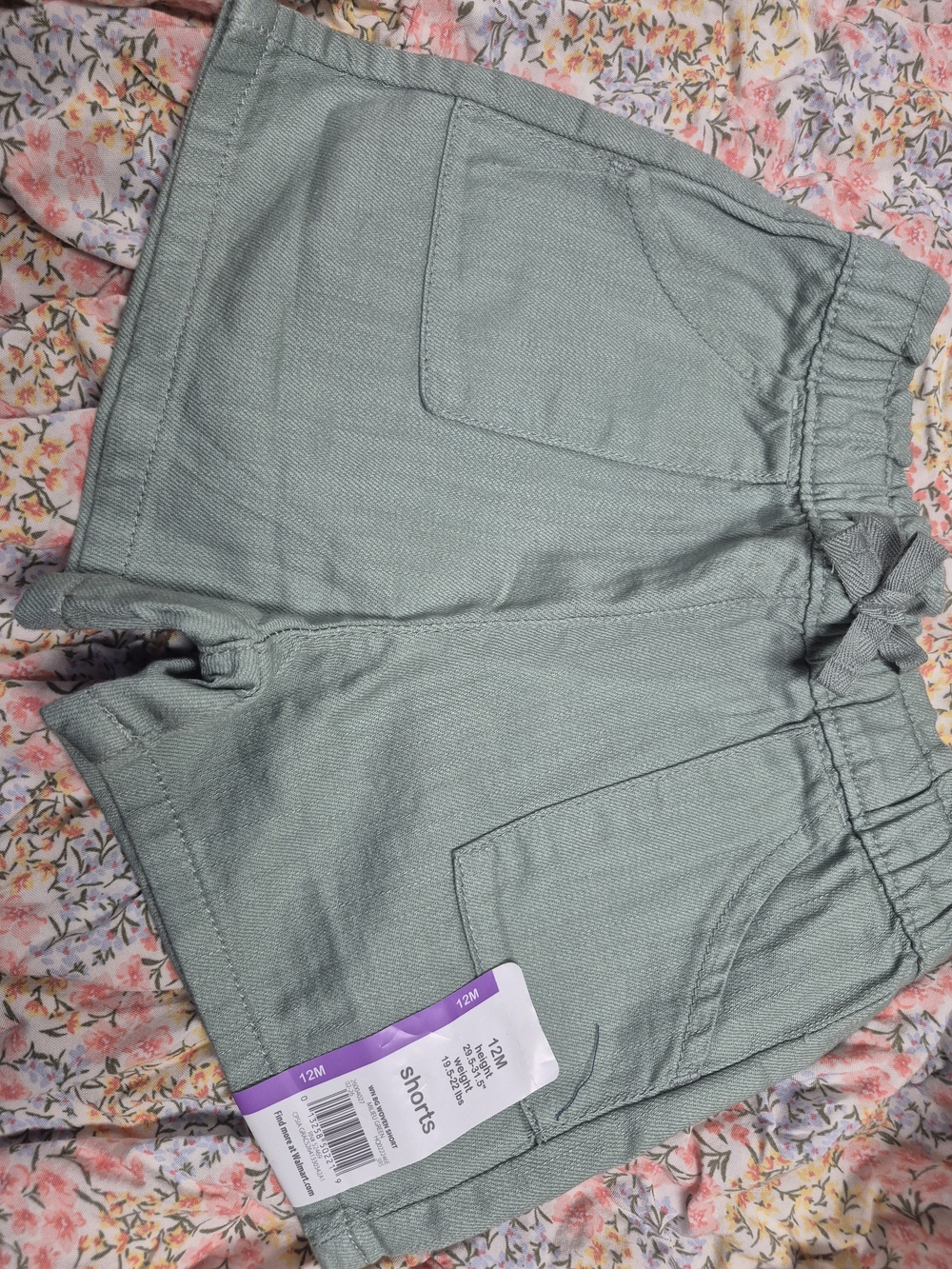 wonder nation Sage Green High-Waist Girls Shorts